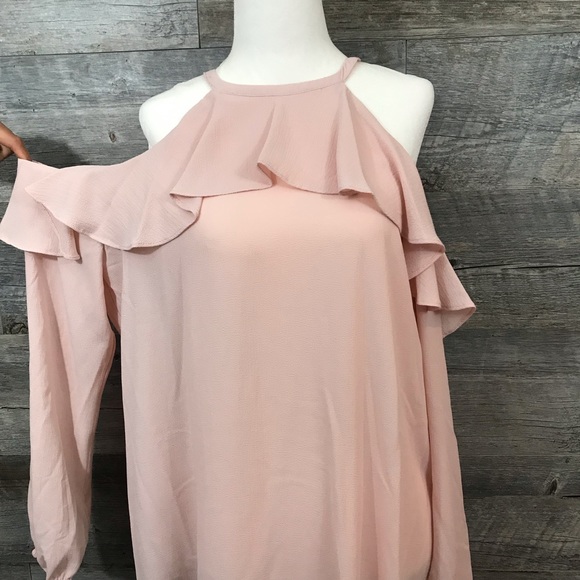 Michael Kors Women’s Ruffled Cold Shoulder Blouse - Picture 3 of 5